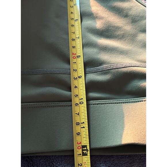 ZYIA Active Olive Green Women's Sports Bra Size Large 1/4 Zipper Racerback Mesh - Picture 9 of 9